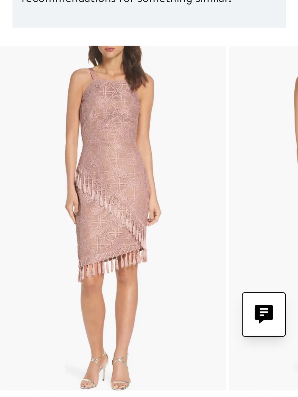 Bronx & Banco Lace Tassel Fringe Halter Bodycon Dress - Dusty Mauve US size 8 - Picture 2 of 16